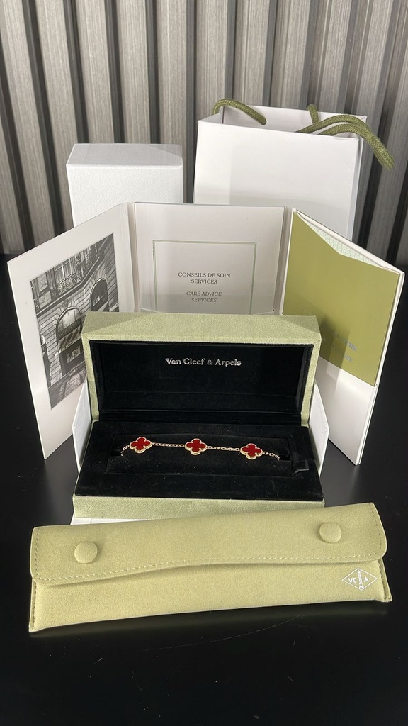 PULSERA TIPO VCA - CORNALINA